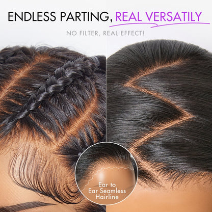 PreMax Wigs | Super Natural Hairline Silky Straight Glueless 13x4 Frontal Lace Wig Human Hair Pre-Cut Lace