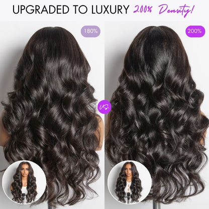 NatureMAX™ 200% / 250% Density Loose Wave Glueless 13x6 HD Lace Front Wig Human Hair Pre-Cut Lace Flexi-Fit Drawstring Cap