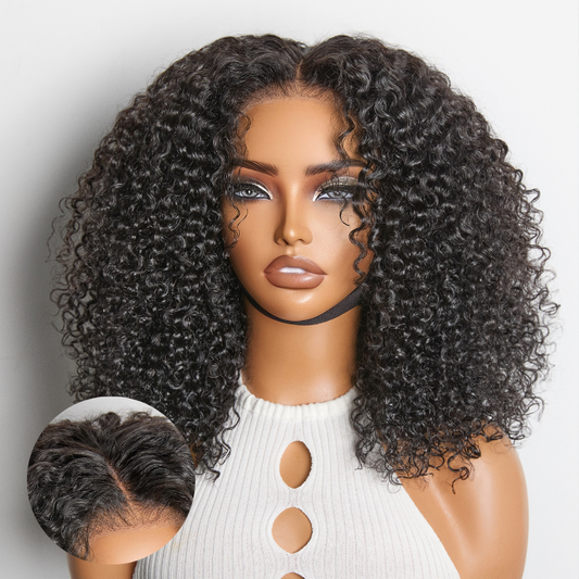 Beginner Friendly 180% Density Glueless 5x5 Closure Pre-Cut Lace Afro Curly Wig Flexi-Fit Drawstring Cap