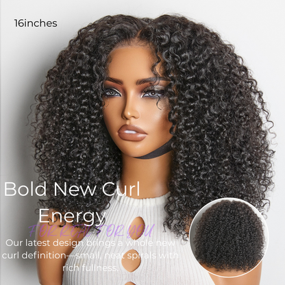 Beginner Friendly 180% Density Glueless 5x5 Closure Pre-Cut Lace Afro Curly Wig Flexi-Fit Drawstring Cap