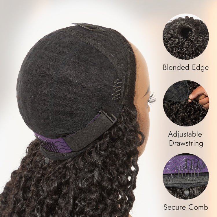 Luvme Too Easy Texture™ 3-In-1 Half Wig 180% Density Water Wave Glueless Flexi-Fit Drawstring Wig