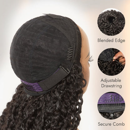 Luvme Too Easy Texture™ 3-In-1 Half Wig 180% Density Water Wave Glueless Flexi-Fit Drawstring Wig