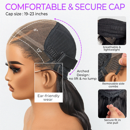 NatureMAX™ 200% / 250% Density Loose Wave Glueless 13x6 HD Lace Front Wig Human Hair Pre-Cut Lace Flexi-Fit Drawstring Cap