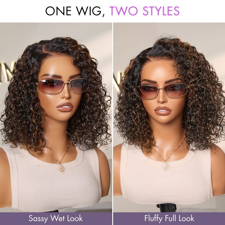 Wet and Wavy 5x5 Closure Pre-Cut Lace Water Wave Wig Glueless Side Part Human Hair Wig