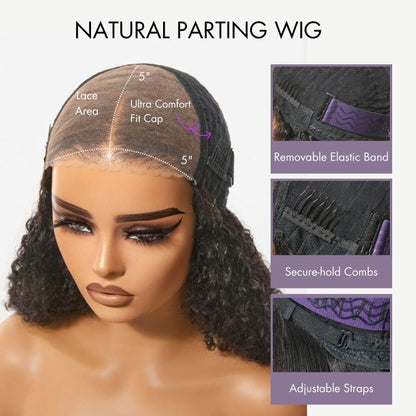 Wet and Wavy 5x5 Closure Pre-Cut Lace Water Wave Wig Glueless Side Part Human Hair Wig