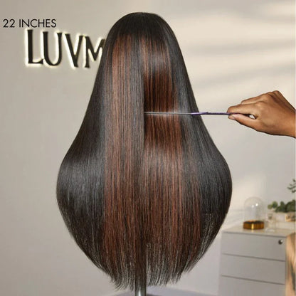 Layered Wig – Black with Highlights & 5x5 Lace